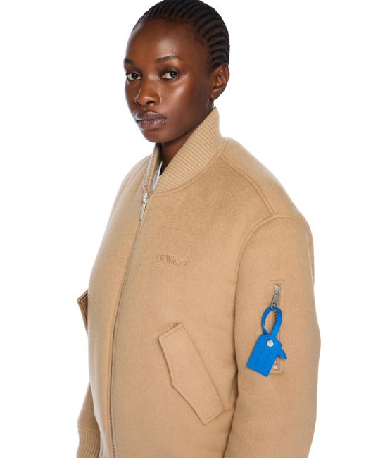 Off-White c/o Virgil Abloh Natural Quote Bomber Jacket
