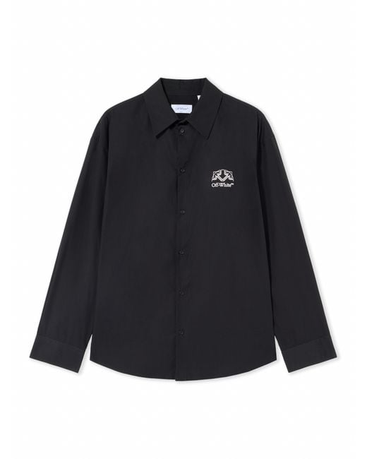Off-White c/o Virgil Abloh Black Off Line Half Arrow Poplin Overshirt for men