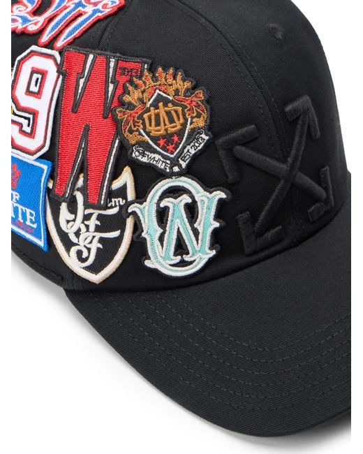 Off-White c/o Virgil Abloh Black Multi Patch Baseball Cap for men