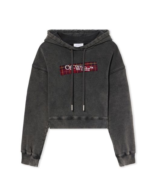Off-White c/o Virgil Abloh Black Bookish Crop Logo Hoodie