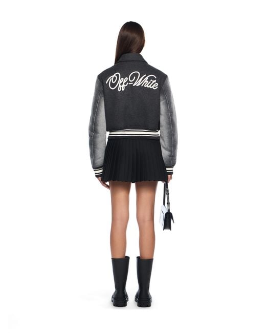 Off-White c/o Virgil Abloh Black Gothic Class Varsity Jacket