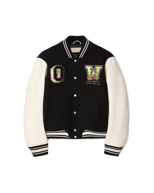 Off-White c/o Virgil Abloh Black Wo Flowers Varsity