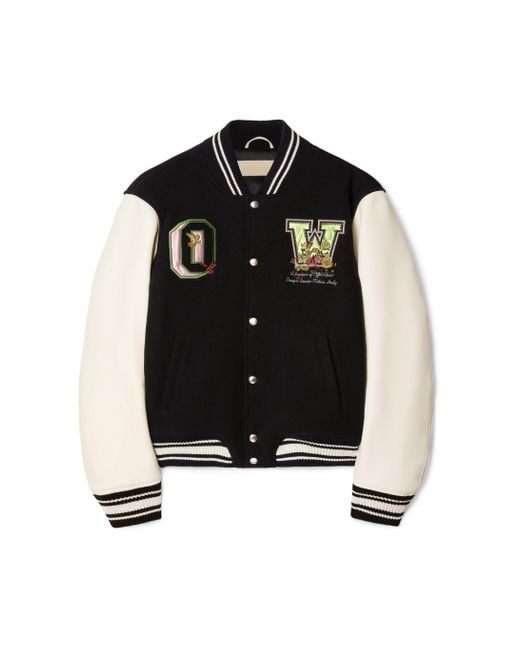 Off-White c/o Virgil Abloh Black Wo Flowers Varsity