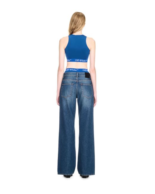 Off-White c/o Virgil Abloh Blue Cargo Wide Denim Pants