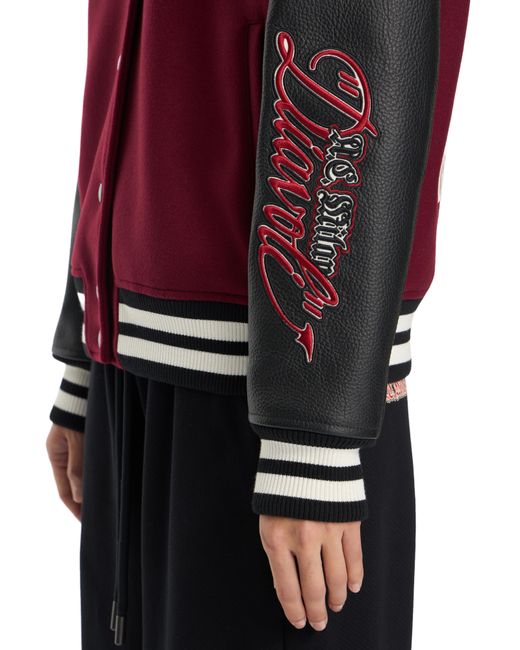 Off-White c/o Virgil Abloh Red Off- C/O Ac Milan Varsity Jacket