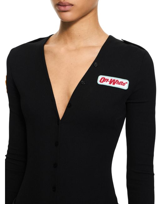 Off-White c/o Virgil Abloh Black Heavy Jersey Button-Up Bodysuit