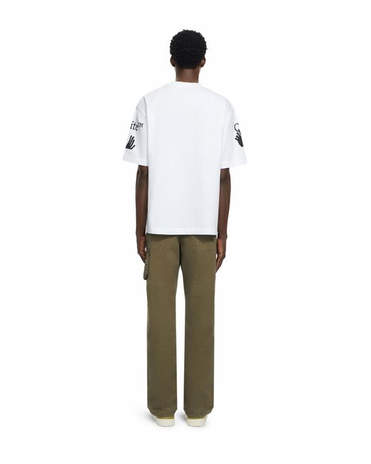 Off-White c/o Virgil Abloh White Swimming Logo Skate Short Sleeve T-Shirt for men