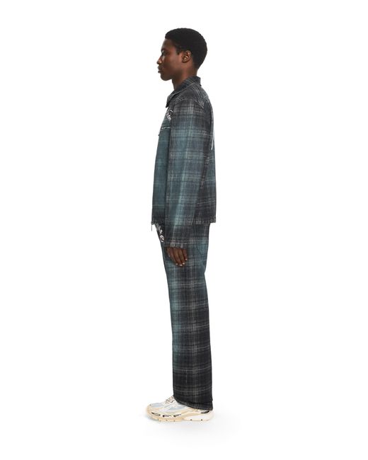 Off-White c/o Virgil Abloh Blue Check Jacqaurd Slim Relax Jeans for men
