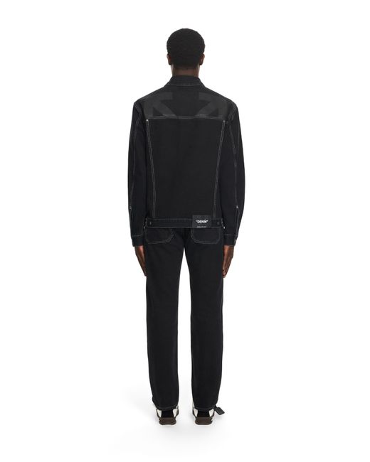 Off-White c/o Virgil Abloh Black Half Arrow Denim Skate Jacket for men