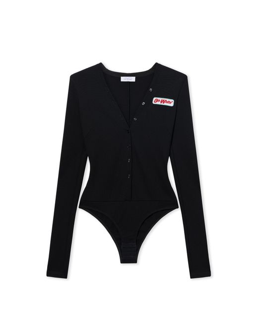 Off-White c/o Virgil Abloh Black Heavy Jersey Button-Up Bodysuit