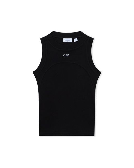 Off-White c/o Virgil Abloh Black Off Stamp Rib Round Tank Top
