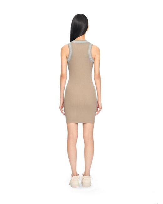 Off-White c/o Virgil Abloh Natural Spray Off Stamp Ribbed Round Dress