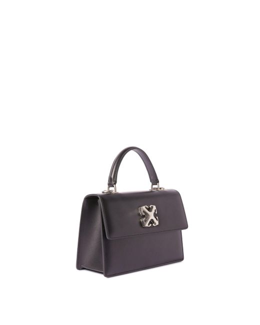 Off-White c/o Virgil Abloh Black Jitney 1.4 Leather Top Handle Bag