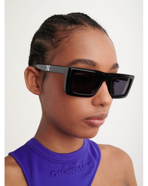 Off-White c/o Virgil Abloh Jacob Rectangular Sunglasses in Black | Lyst