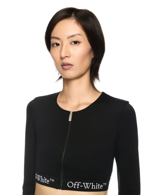 Off-White c/o Virgil Abloh Black Cropped Top With Logoed Band