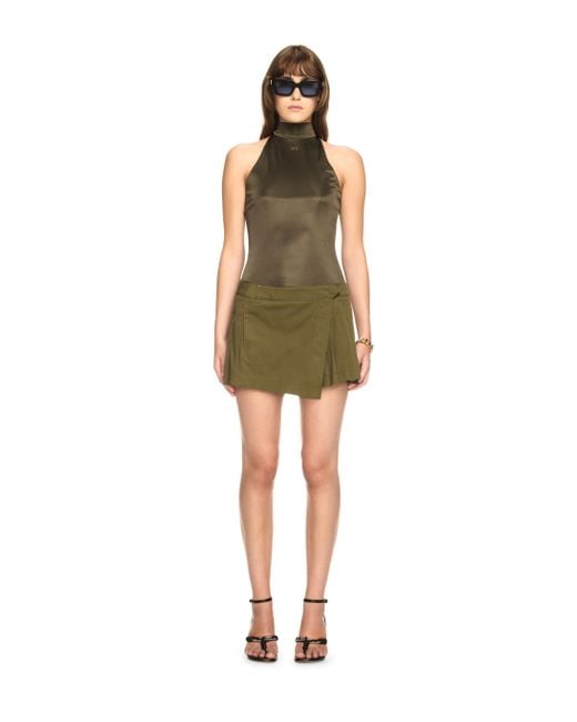 Off-White c/o Virgil Abloh Green Shiny Draped Backless Top