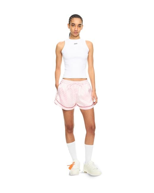 Off-White c/o Virgil Abloh White Off Stamp Ribbed Round Tank Top