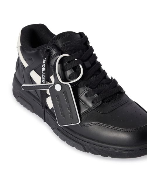 Off-White c/o Virgil Abloh Black Out Of Office Leather Sneakers for men