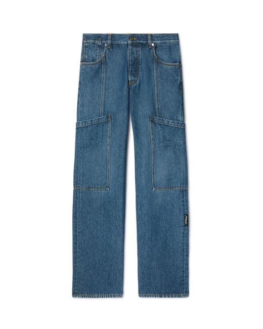Off-White c/o Virgil Abloh Blue Denim Cargo Pants