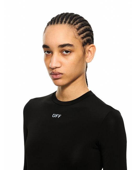 Off-White c/o Virgil Abloh Black Off Stamp Second Skin Long-Sleeved Crewneck