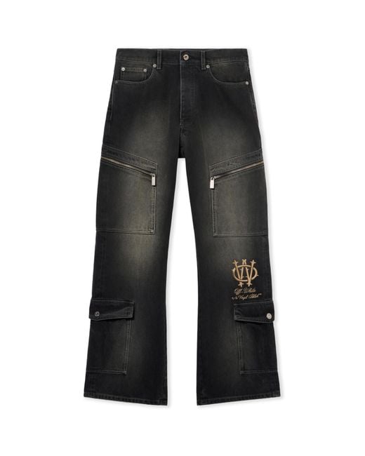 Off-White c/o Virgil Abloh Gothic Skate Cargo Jeans in Black for