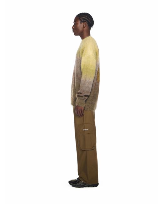 Off-White c/o Virgil Abloh Green Mohair Arrow Gradient Crewneck Sweater for men