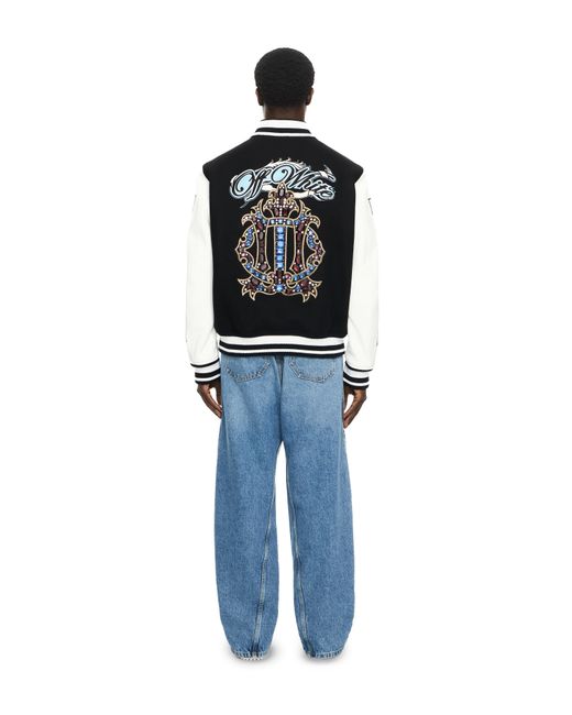Off-White c/o Virgil Abloh Black Royal Jewels Varsity Jacket for men