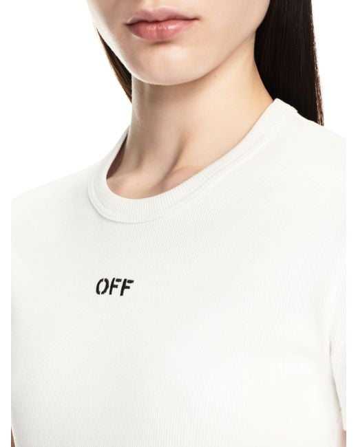 Off-White c/o Virgil Abloh White Off Stamp Ribbed Tee