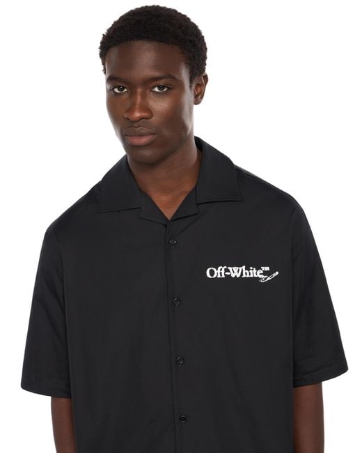 Off-White c/o Virgil Abloh Black Scribble Arrow Poplin Bowling Shirt for men