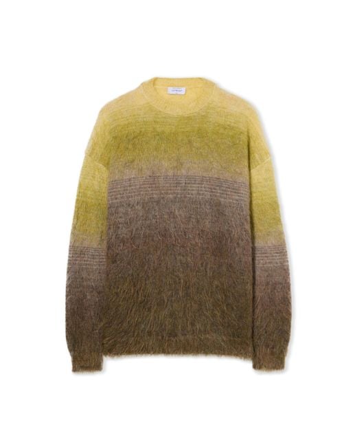 Off-White c/o Virgil Abloh Green Mohair Arrow Gradient Crewneck Sweater for men