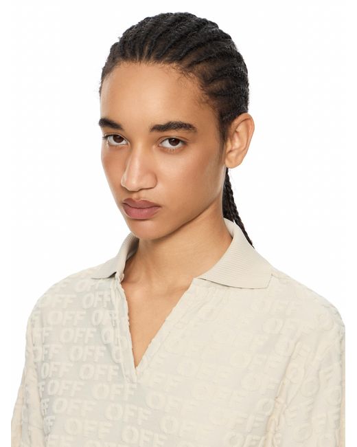 Off-White c/o Virgil Abloh Natural Terry Off Crop Polo