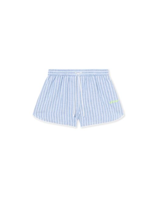 Off-White c/o Virgil Abloh Blue Striped Drawstring Shorts