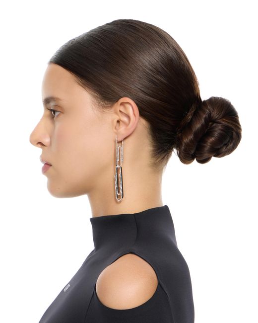 Off-White c/o Virgil Abloh Blue Paperclip Strass Earrings