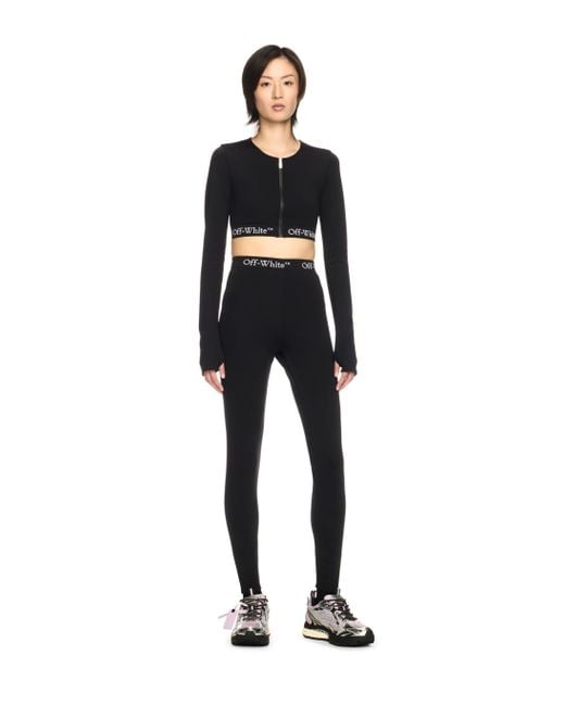Off-White c/o Virgil Abloh Black Cropped Top With Logoed Band