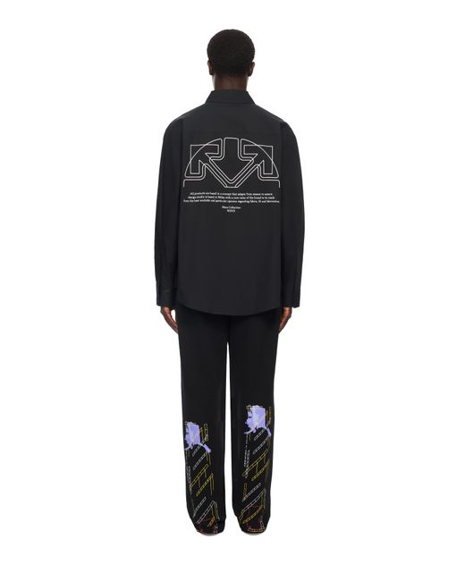 Off-White c/o Virgil Abloh Black Off Line Half Arrow Poplin Overshirt for men