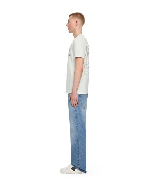 Off-White c/o Virgil Abloh White Outline Double Arrow Slim T-Shirt for men