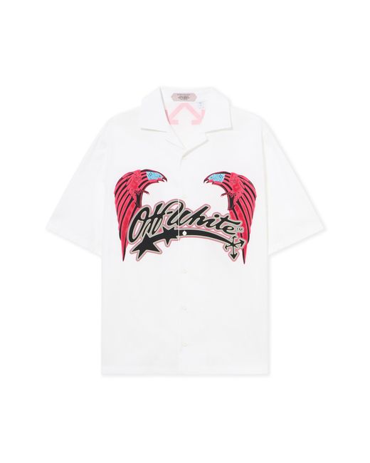 Off-White c/o Virgil Abloh White Double Eagle Poplin Bowling Shirt for men
