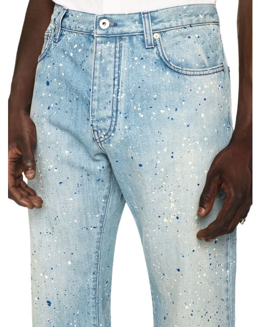 Off-White c/o Virgil Abloh Blue Paint-Splatter Jeans for men