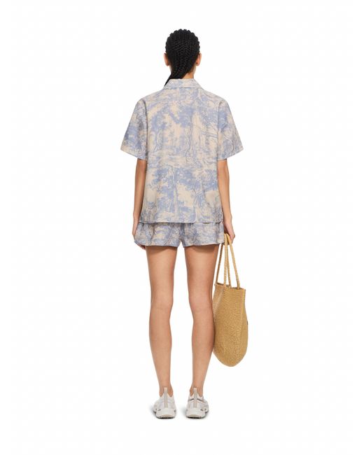 Off-White c/o Virgil Abloh Gray City Nature Linen Ss Pajama Shirt