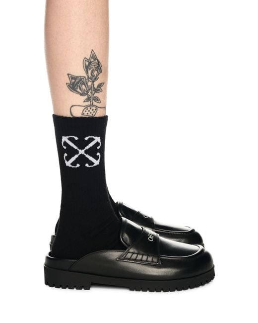 Leather O Slip-On Loafer di Off-White c/o Virgil Abloh in Black