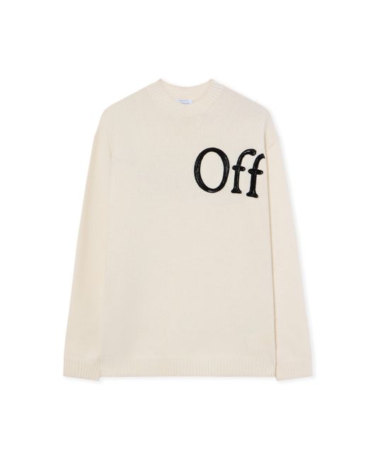 Off-White c/o Virgil Abloh White Bookish Shared Logo Knit Crewneck