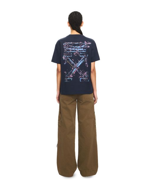 Off-White c/o Virgil Abloh Blue Dripped Watercolor Arrow T-Shirt