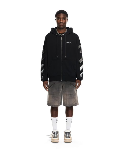 Off-White c/o Virgil Abloh Black Metal Arrow Skate Zip Hoodie for men