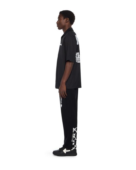 Off-White c/o Virgil Abloh Black Scribble Arrow Poplin Bowling Shirt for men