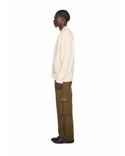 Off-White c/o Virgil Abloh Natural Arrow 3D Stitch Cardigan for men