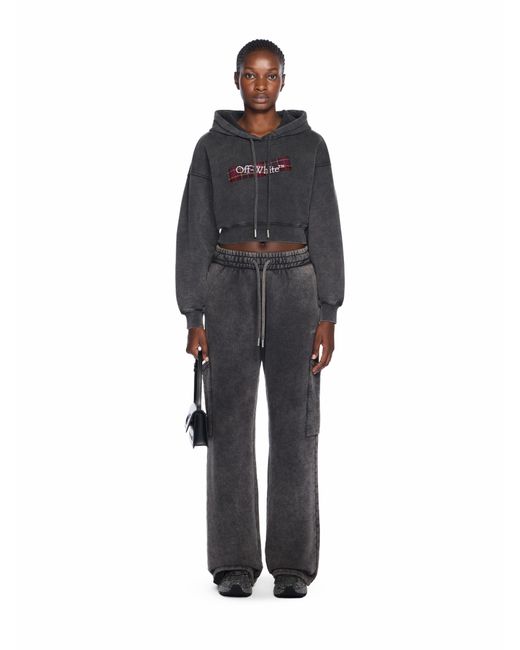 Off-White c/o Virgil Abloh Black Bookish Crop Logo Hoodie