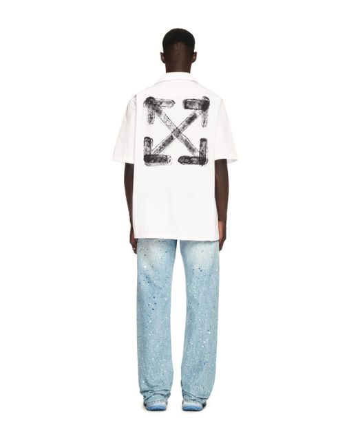 Off-White c/o Virgil Abloh Spray Arrow Bowling Shirt in Blue für Herren