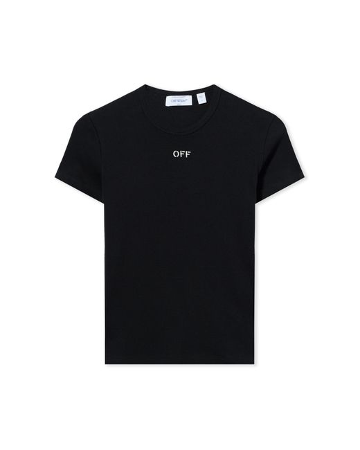 Off-White c/o Virgil Abloh Black Off Stamp Ribbed Basic T-Shirt