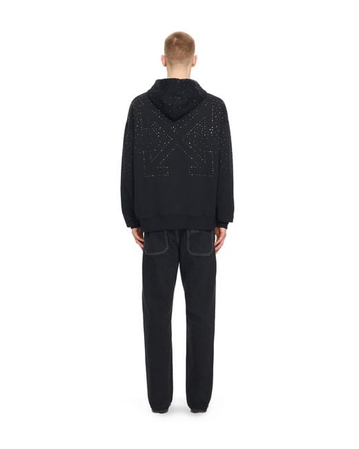 Off-White c/o Virgil Abloh Black Ow X Swarovski Skate Hoodie for men