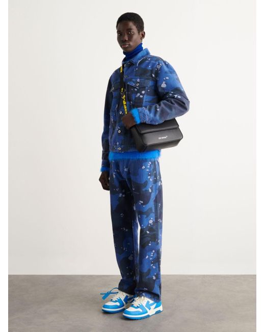 blue and white camo jacket